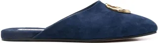 San Fernando logo-plaque suede slippers