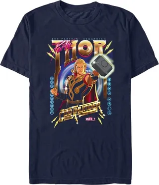Men's Marvel What if…? God Of Thunder T-Shirt - Navy Blue - X Large