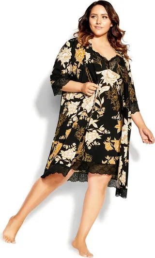 CITY CHIC | Women's Plus Size Aurelia Robe - obsidian - 16W