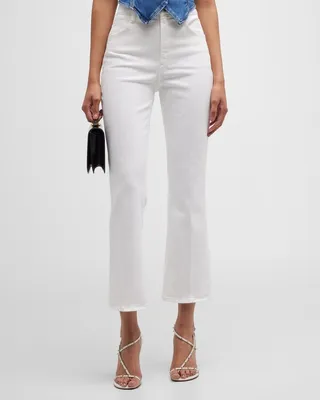 Cropped Denim Flare Pants