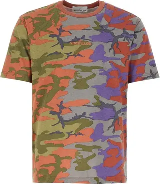 Stone Island Camouflage Printed Crewneck T-Shirt