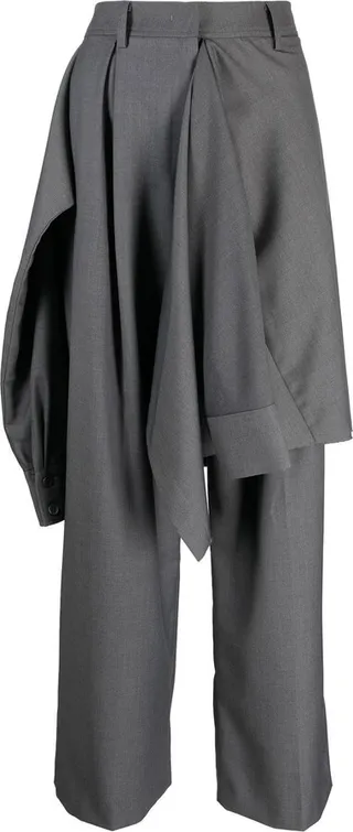 Layered Shirt Straight-Leg Trousers