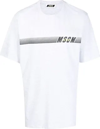 logo stripe-print cotton T-shirt