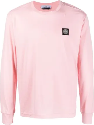 Compass-motif long-sleeved T-shirt
