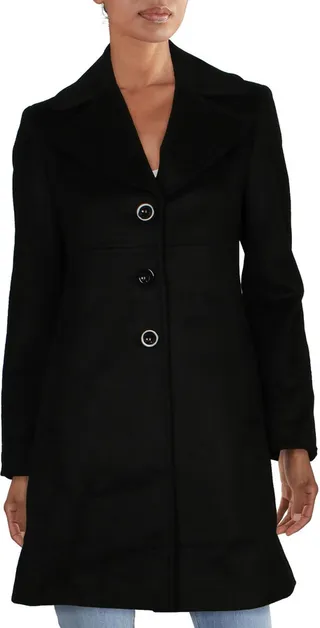 Womens Wool Blend Midi Walker Coat
