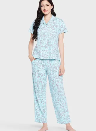 Printed Shirts & Pyjama Set
