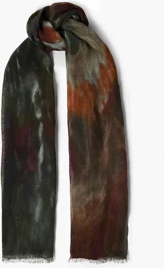 Printed linen-gauze scarf