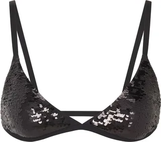 Sequin Triangle Bralette | Onyx