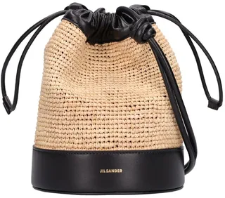 Base raffia bucket bag