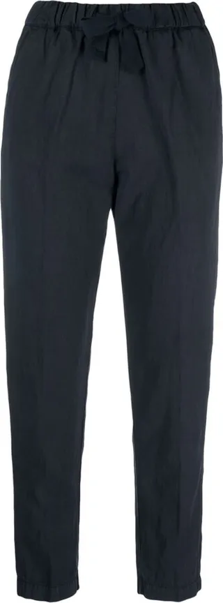 Drawstring-Waist Straight-Leg Trousers