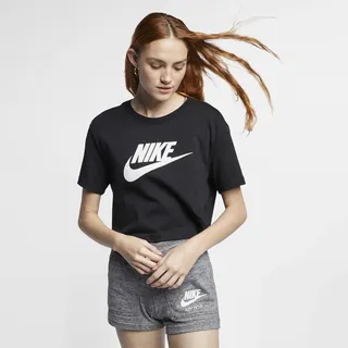 Women's Nike Sportswear Essential Cropped Logo T-Shirt in Black
