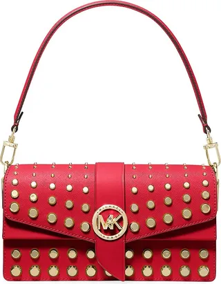Medium Studded Leather Convertible Shoulder Bag