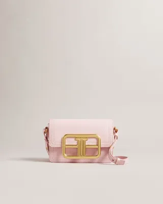 Statement Hardware Mini Crossbody Bag in Pale Pink