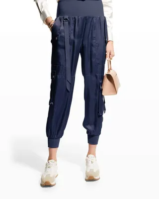 Harmony Satin Cargo Jogger Pants