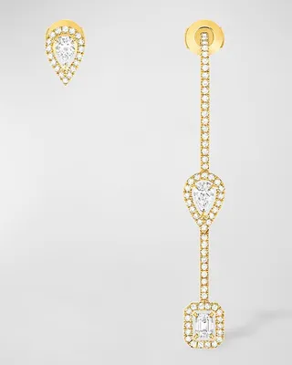 My Twin Diamond Hook and Stud Earrings