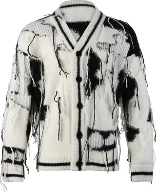 Zephyr Distressed Cashmere-Silk Cardigan