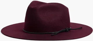 Kacy leather-trimmed wool-felt fedora