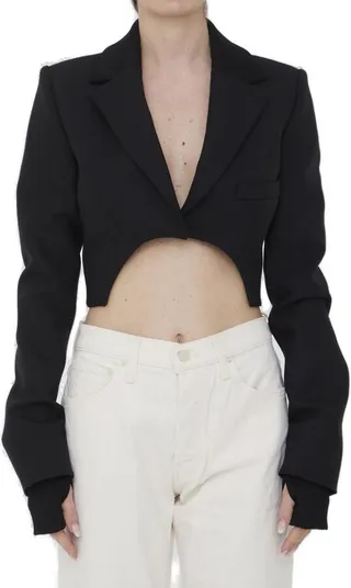 Off-White Cut-Out Cropped Jakcet