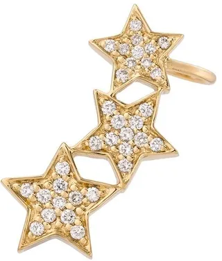 STASIA diamond triple star left ear cuff
