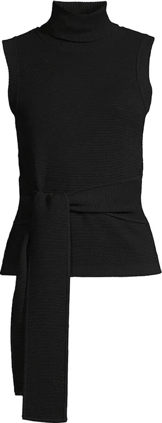Celeste Tie-Front Turtleneck Top
