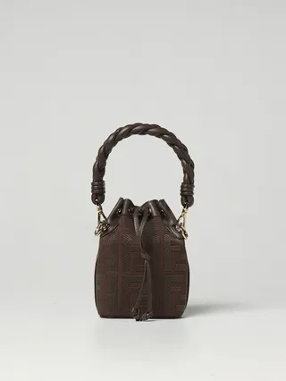 Fendi Mon Tresor bag in canvas with jacquard FF and leather