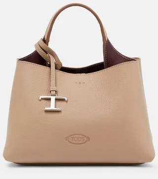 Micro leather tote bag