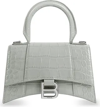 Hourglass Xs Handbag Crocodile Embossed