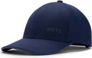 Stretch-twill cap with perforations and printed logo