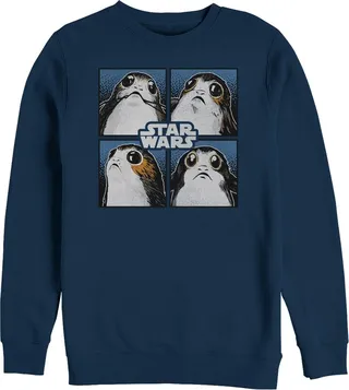Men's Star Wars The Last Jedi Porg Square Sweatshirt - Navy Blue - Medium