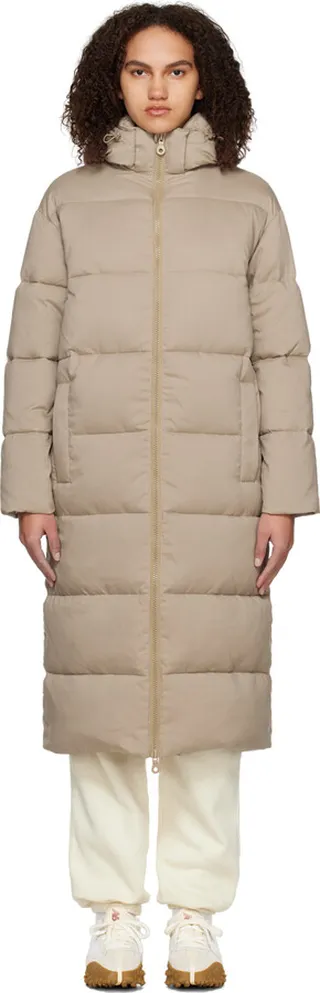 Girlfriend Collective Taupe Serenity Puffer Coat