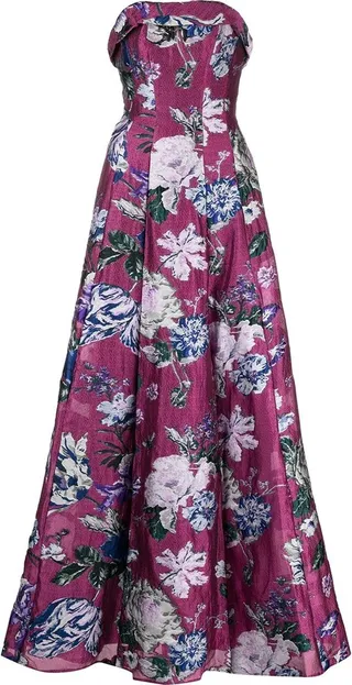 Floral Fil-Coupé Gown