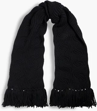 Ygnes cable-knit wool-blend scarf
