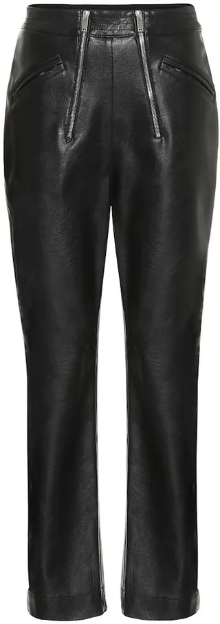 High-rise faux leather pants