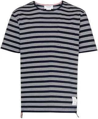logo-patch striped T-shirt