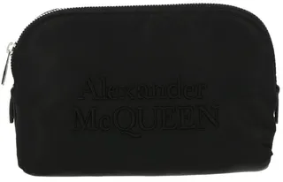 Alexander McQueen Logo Embroidered Zipped Makeup Bag