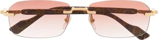 Marbled Rectangle-Frame Sunglasses