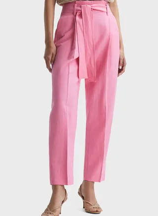 High Waist Tie Detail Pants