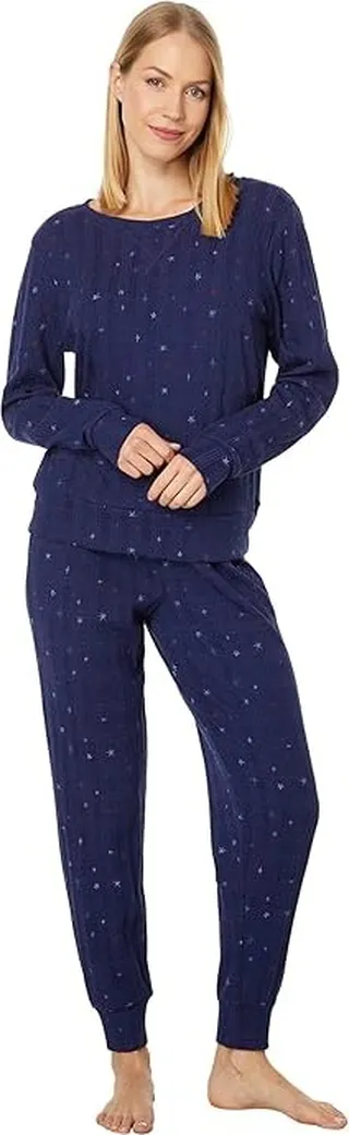 Honeydew Intimates Cabin Cozy Jacquard Knit Lounge Set (Twilight Stars) Women's Pajama Sets