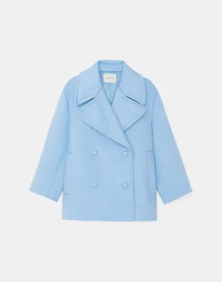 Brushed Cashmere Double Breasted Peacoat