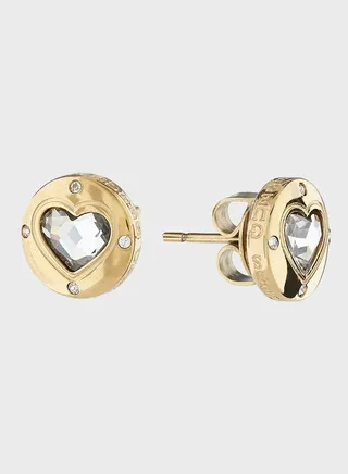 Crystal Heart Stud Earrings