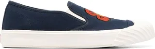 Floral-Embroidered Slip-On Sneakers