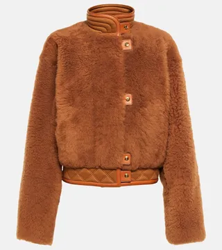 Shearling bomber jacket