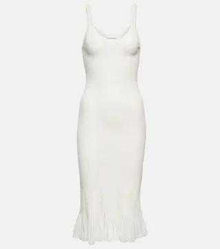 Cotton-blend midi dress