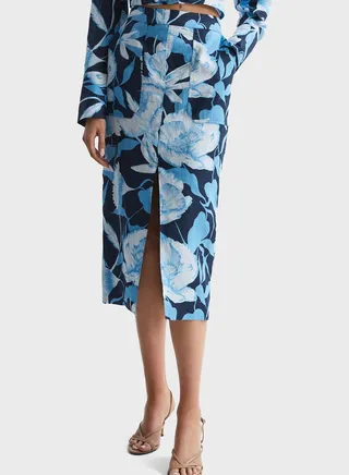 High Waist Floral Printed Skirt