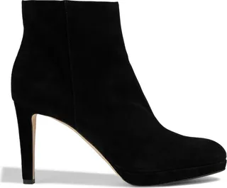 Suede platform ankle boots