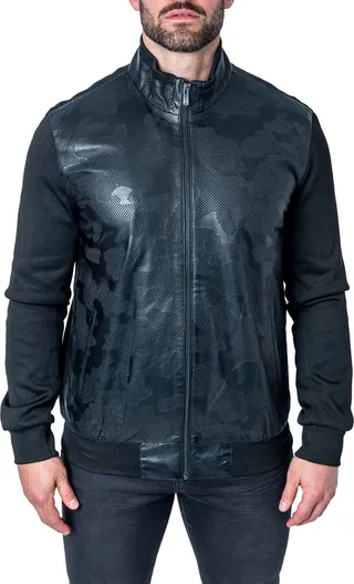 Map Black Leather Jacket