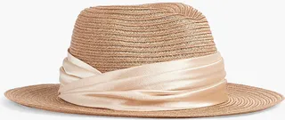 Lillian satin-trimmed hemp-blend Panama hat