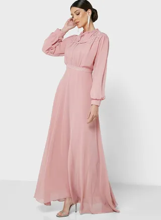 Frilled Neck Dress
