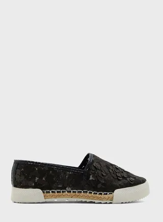 Sequin Espadrille Slip Ons