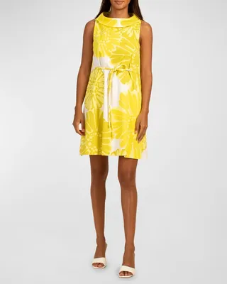 Thoreau Printed Short Dress with Tie Waist